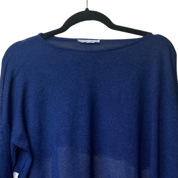 Zara Oversized Sweater M Lightweight Colorblock Boxy Lagenlook Office Preppy - Picture 2 of 9